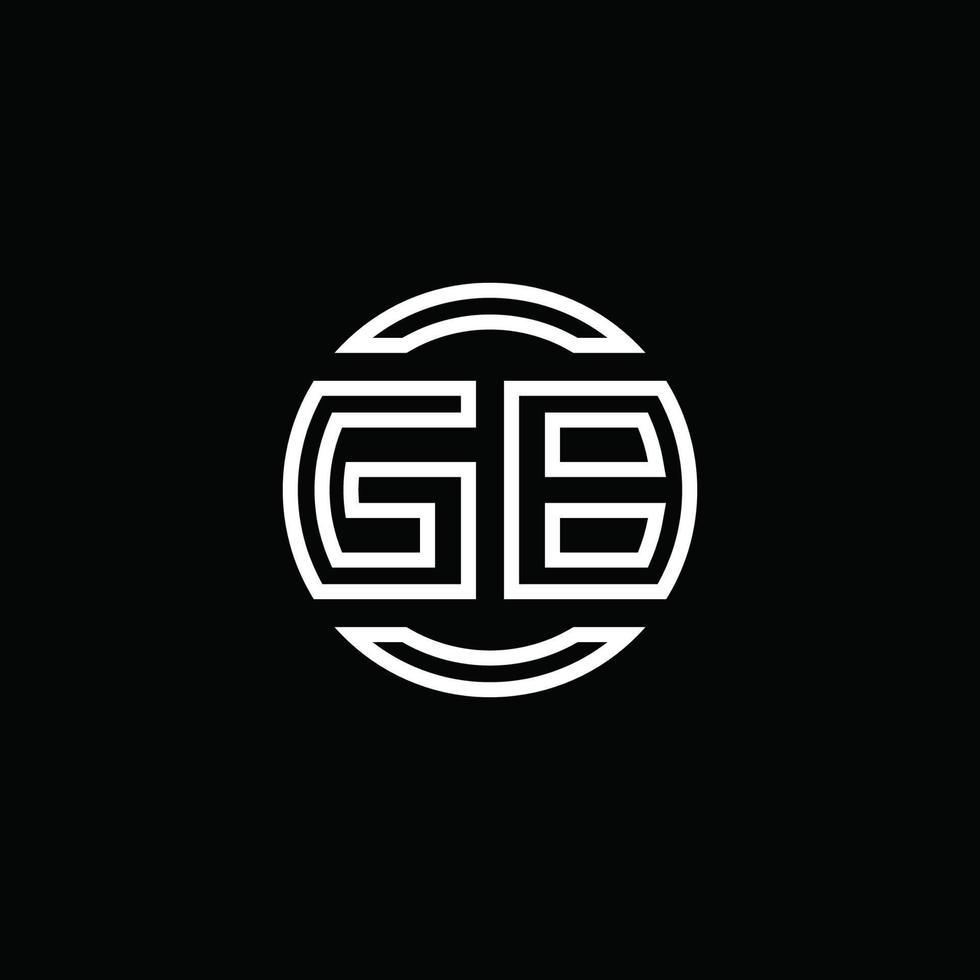 Monograma do logotipo gb com modelo de design arredondado de círculo de espaço negativo vetor
