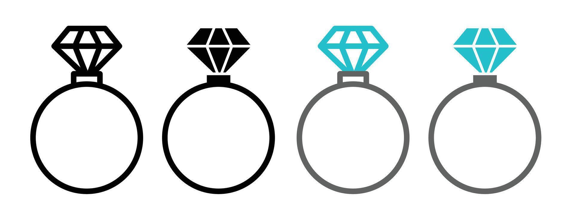 ícone de anel de diamante vetor