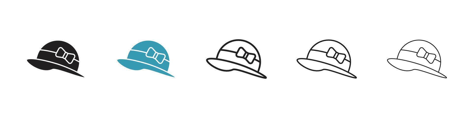 ícone de chapéu de mulher vetor
