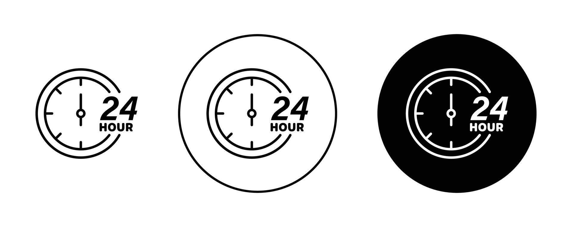 ícone de vinte e quatro horas vetor