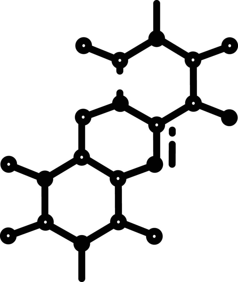 molécula glifo e linha vetor ilustração