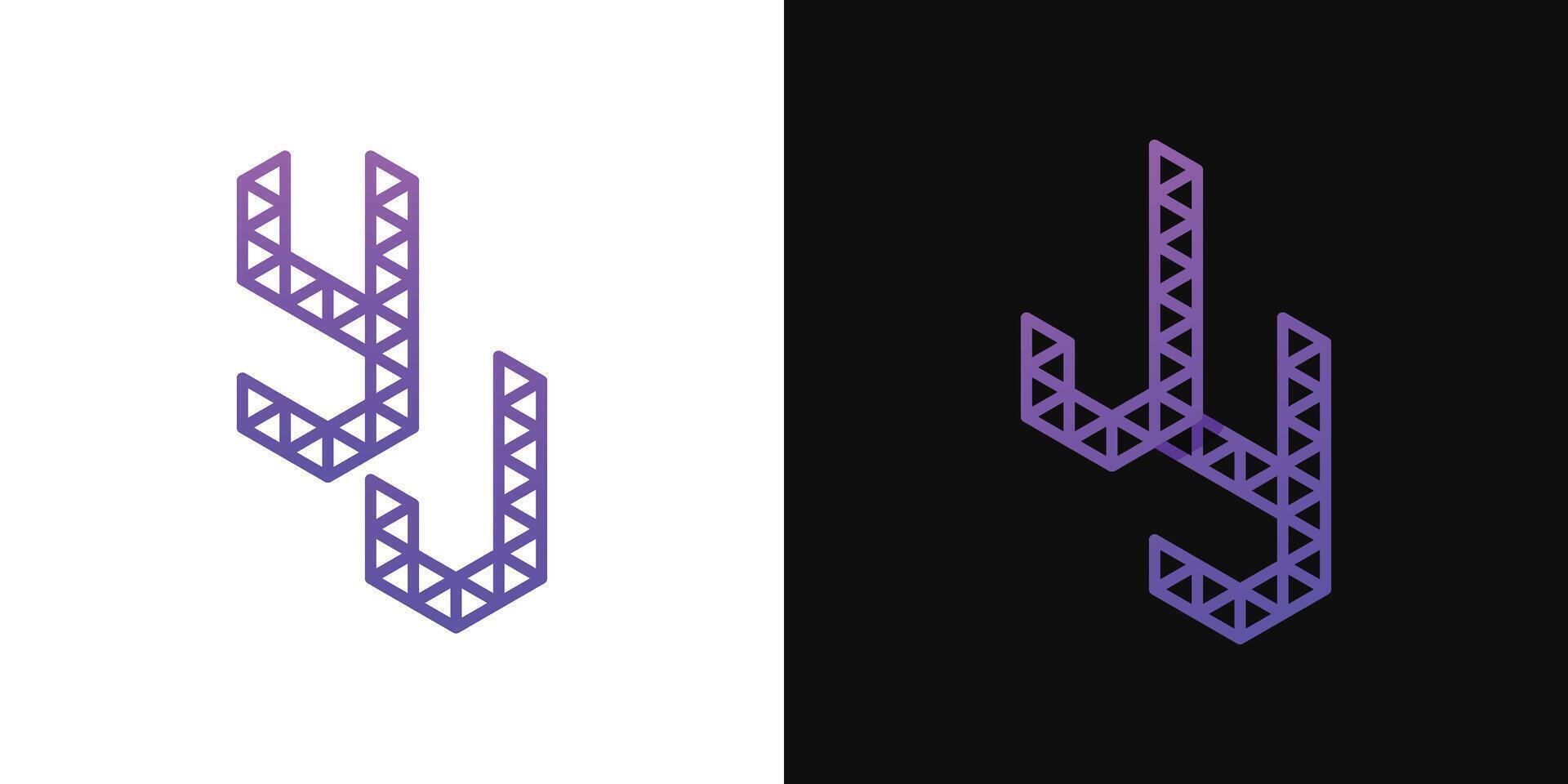 cartas jy e yj polígono logotipo, adequado para o negócio relacionado para polígono com jy ou yj iniciais vetor