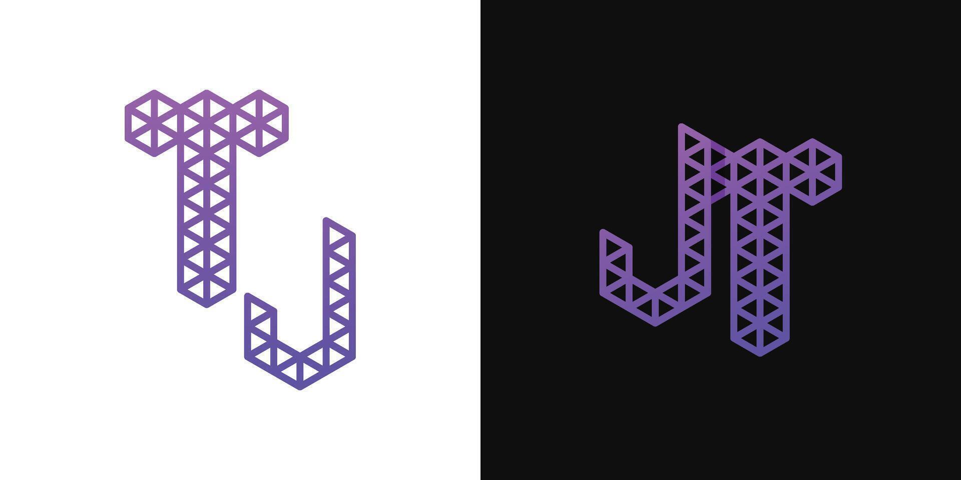 cartas jt e tj polígono logotipo, adequado para o negócio relacionado para polígono com jt ou tj iniciais vetor