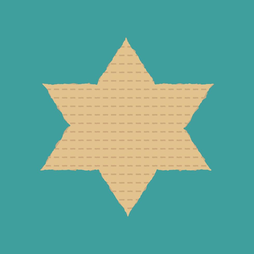 Páscoa feriado ícones de design plano de matzot em forma de estrela de David vetor