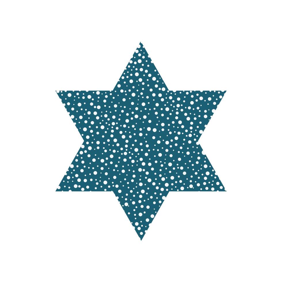 ícone de design plano de feriado do dia da independência de israel forma estrela de David com padrão de pontos vetor