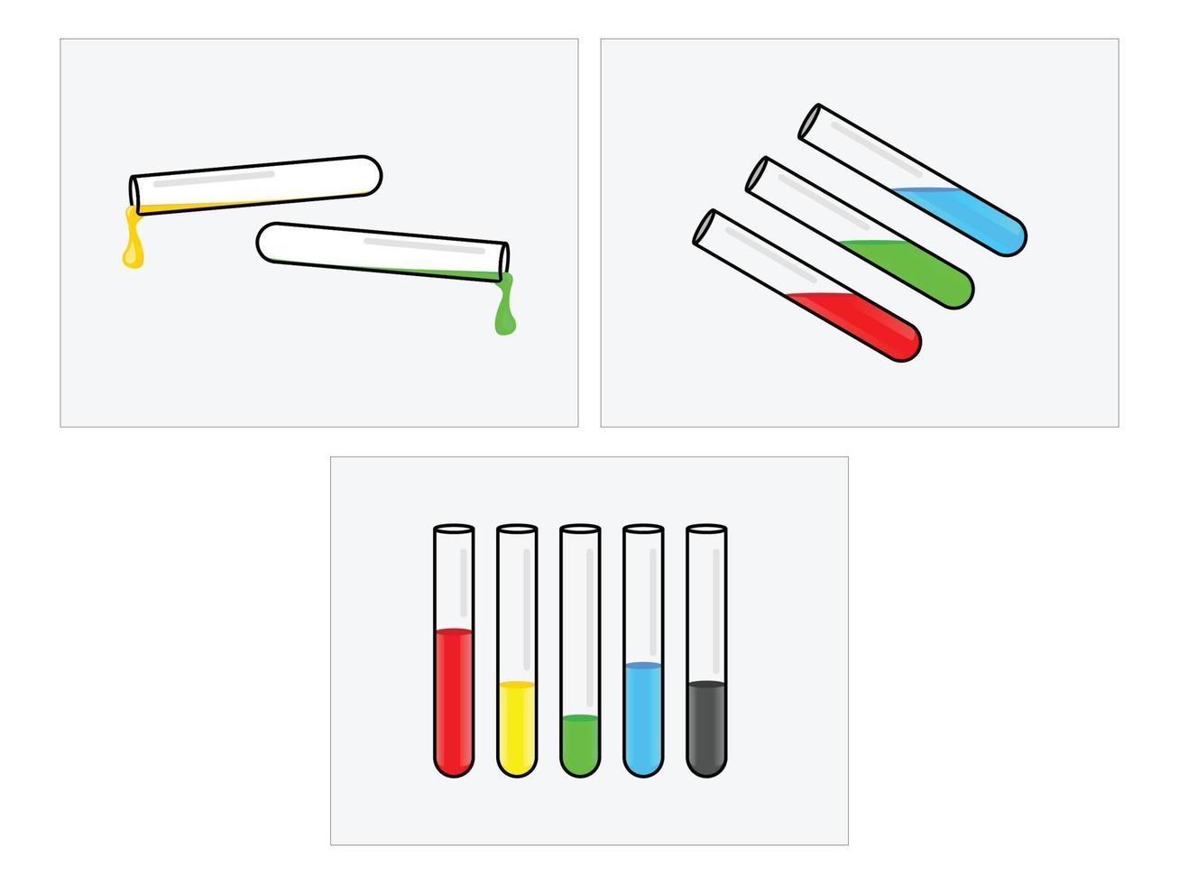 tubo de ensaio químico, conjunto de equipamento químico vetor