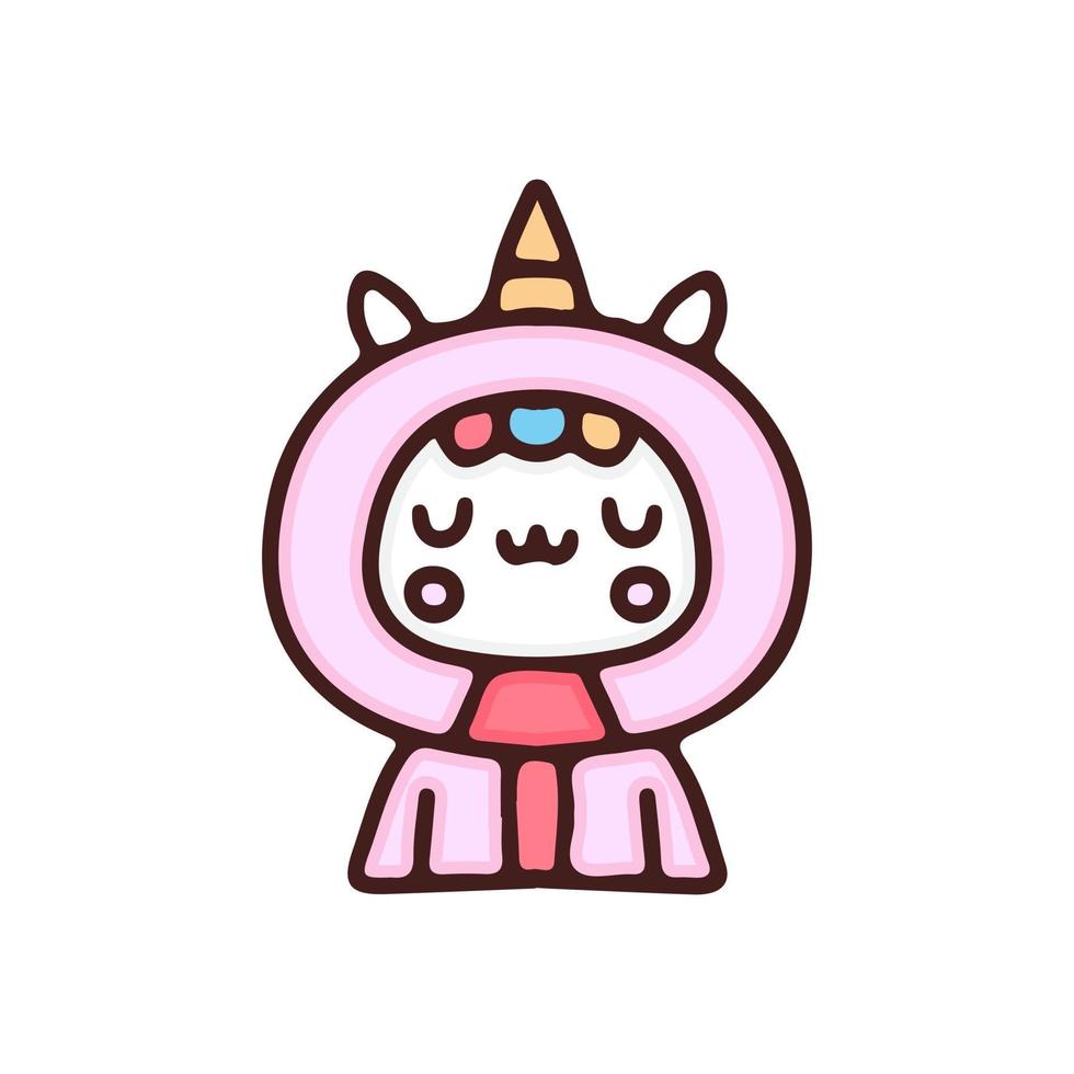 vetor dos desenhos animados do unicórnio kawaii com. perfeito para crianças do berçário, cartão, menina do chá de bebê, design de tecido.