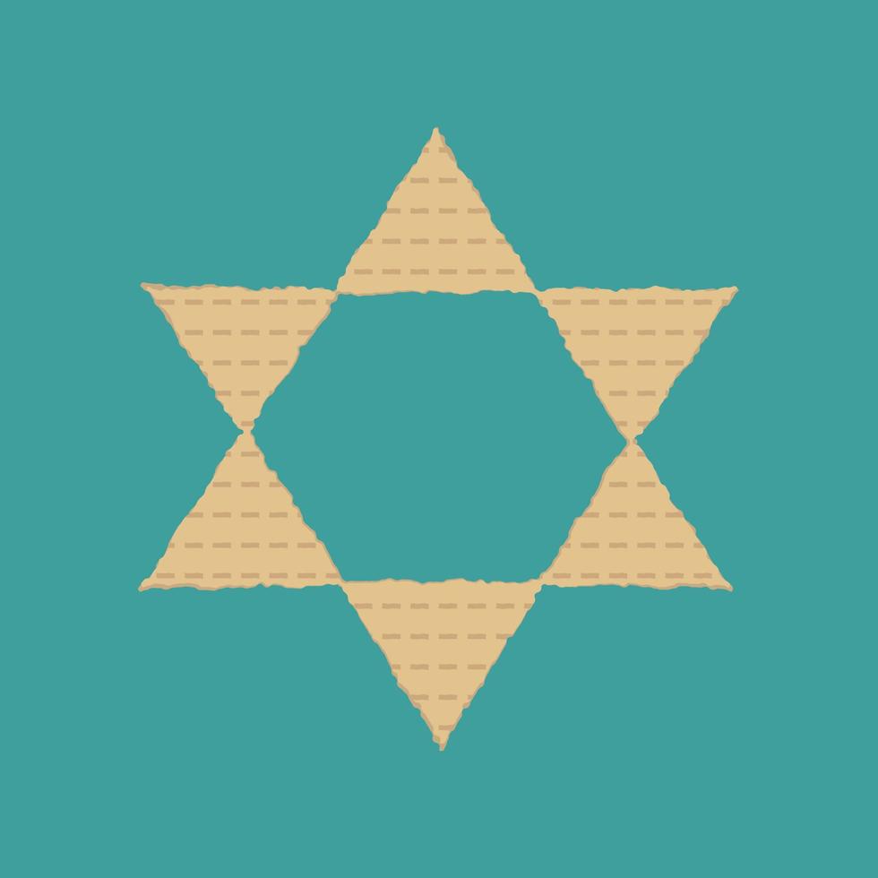 Páscoa feriado ícones de design plano de matzot em forma de estrela de David vetor