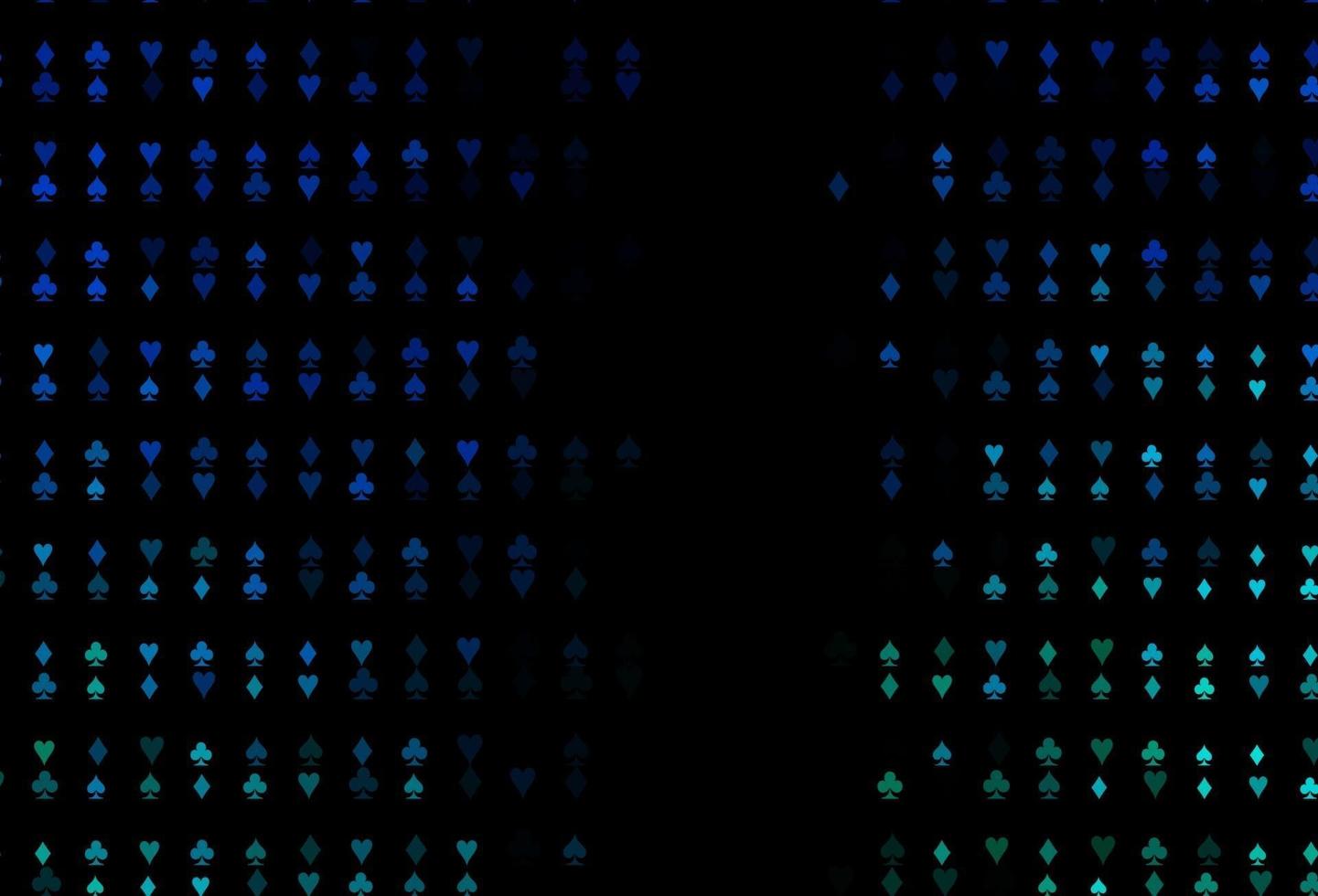 padrão de vetor azul escuro, verde com símbolo de cartas.