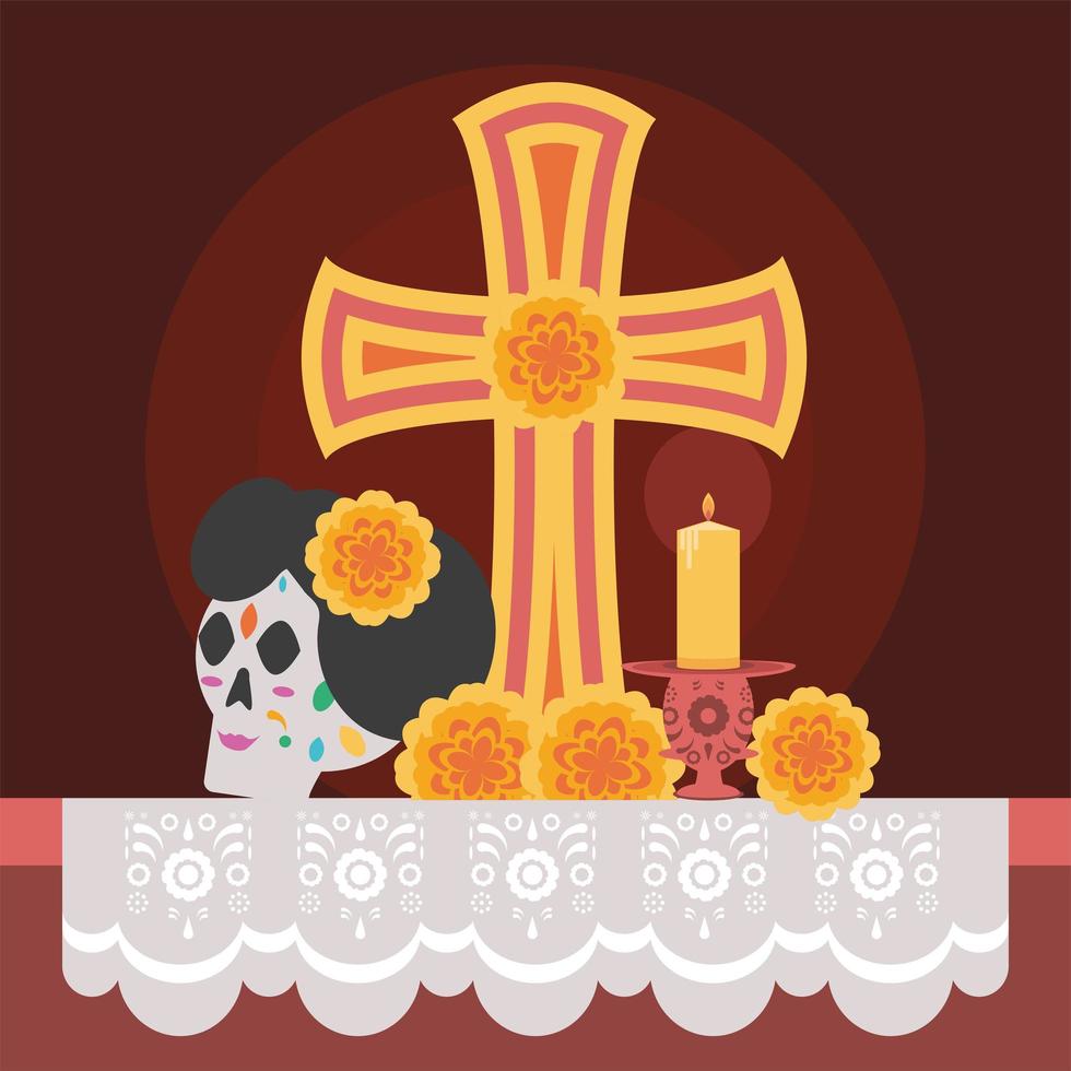 dia do altar dos mortos vetor