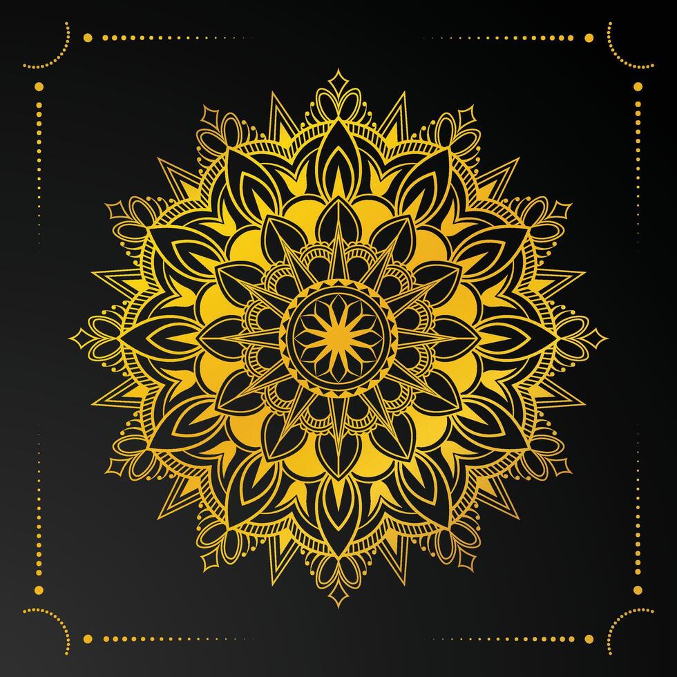 elegante fundo com uma dourado mandala Projeto vetor