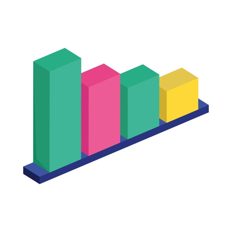 gráfico de barras isométrico vetor