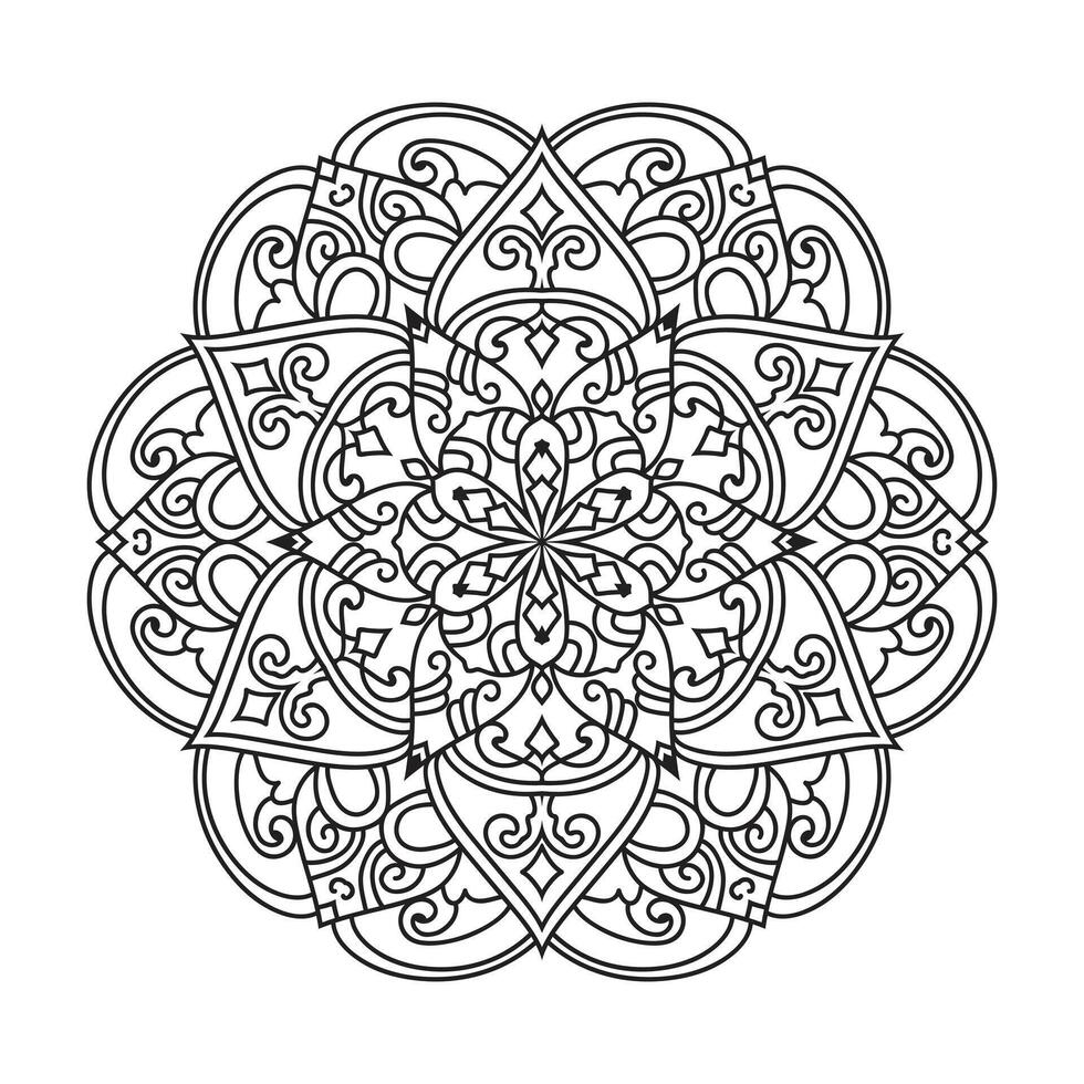 mandala para adulto coloração livro vetor