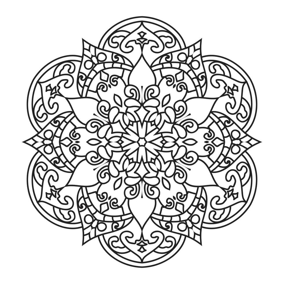 mandala para adulto coloração livro vetor