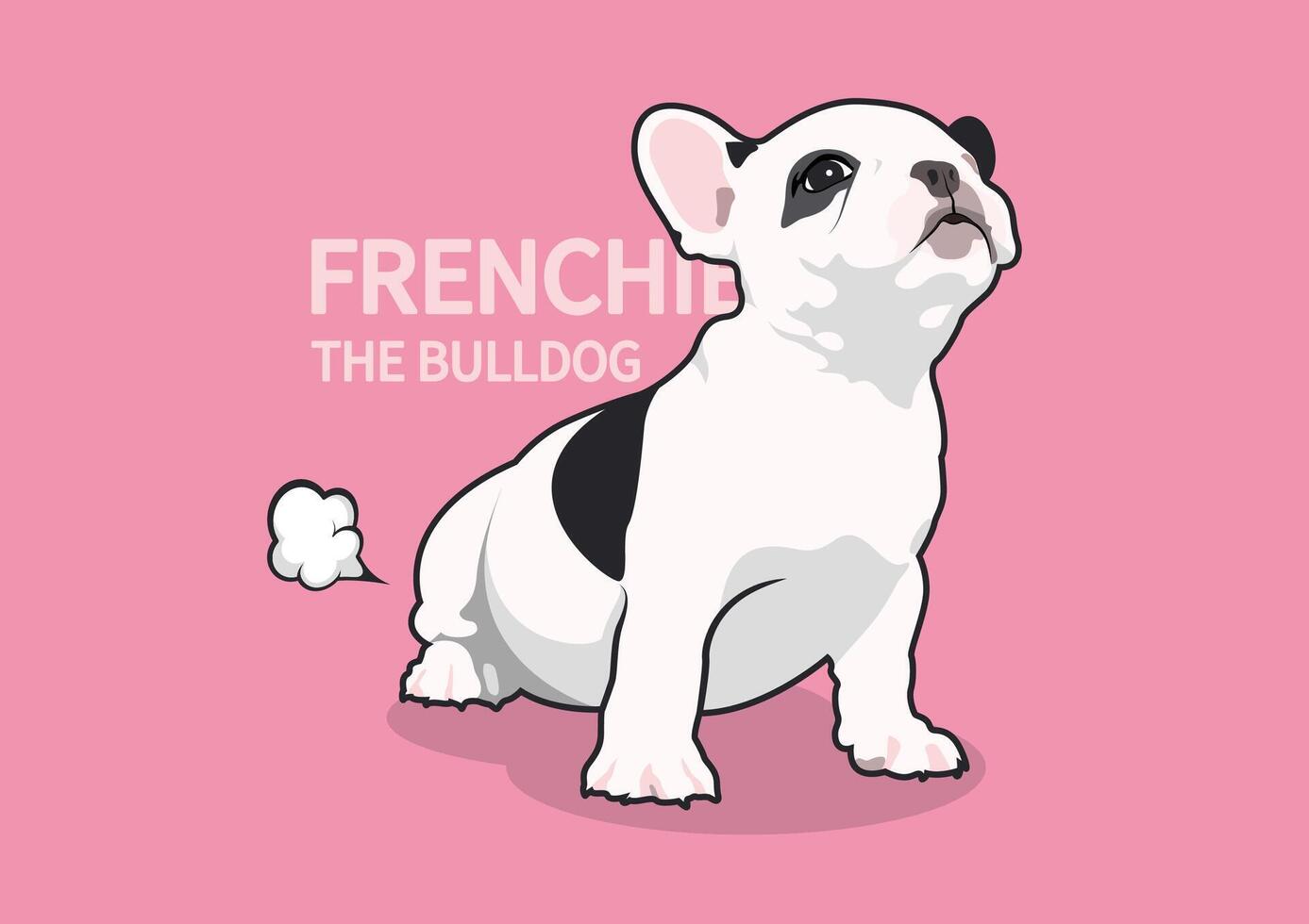 francês bulldogs amor ioga e peidar vetor