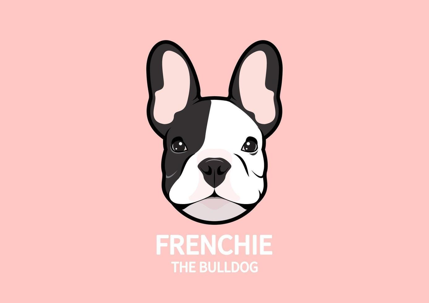adorável francês buldogue face retrato logotipo vetor