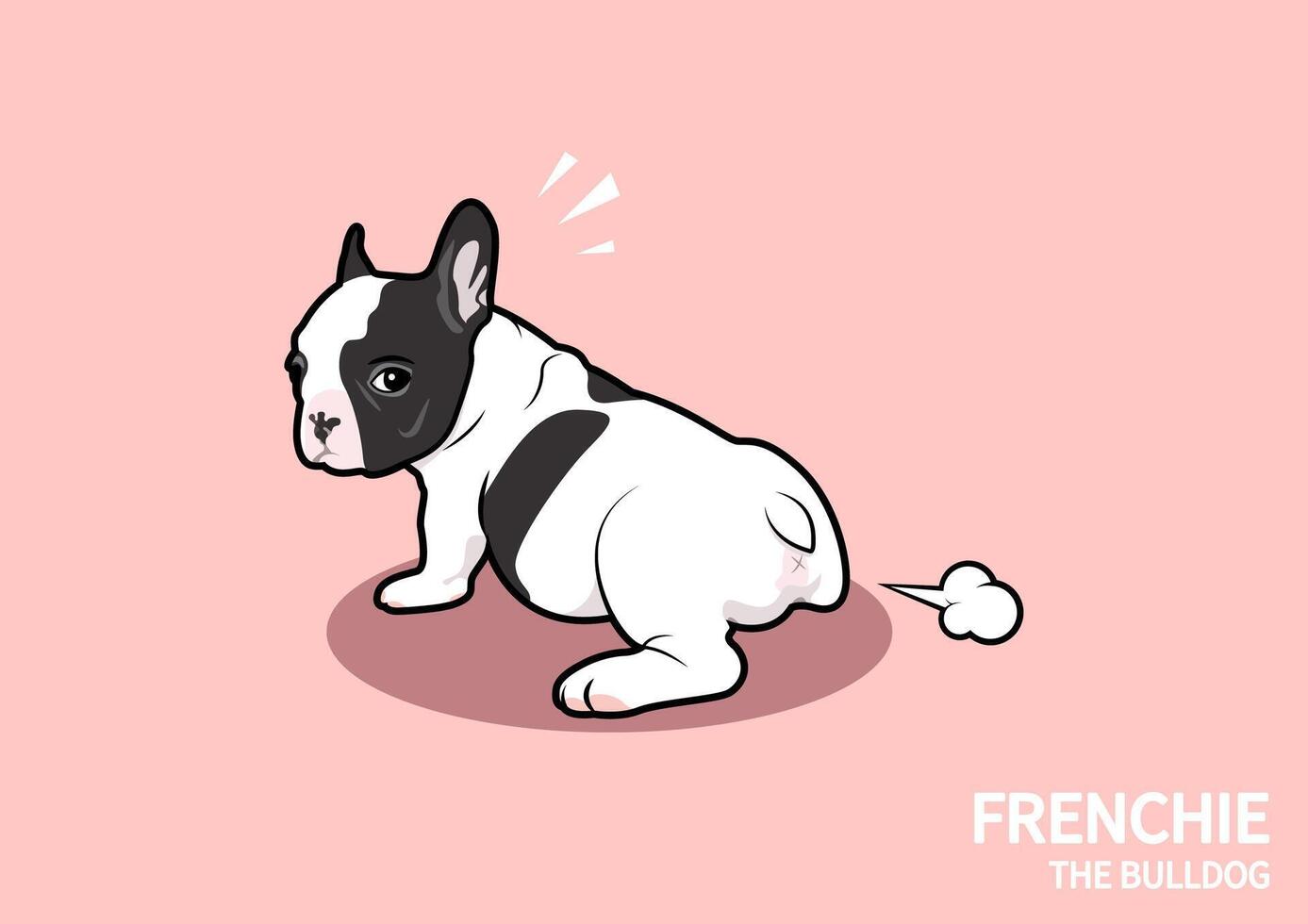 uma fofa Preto e branco francês buldogue cachorro vetor