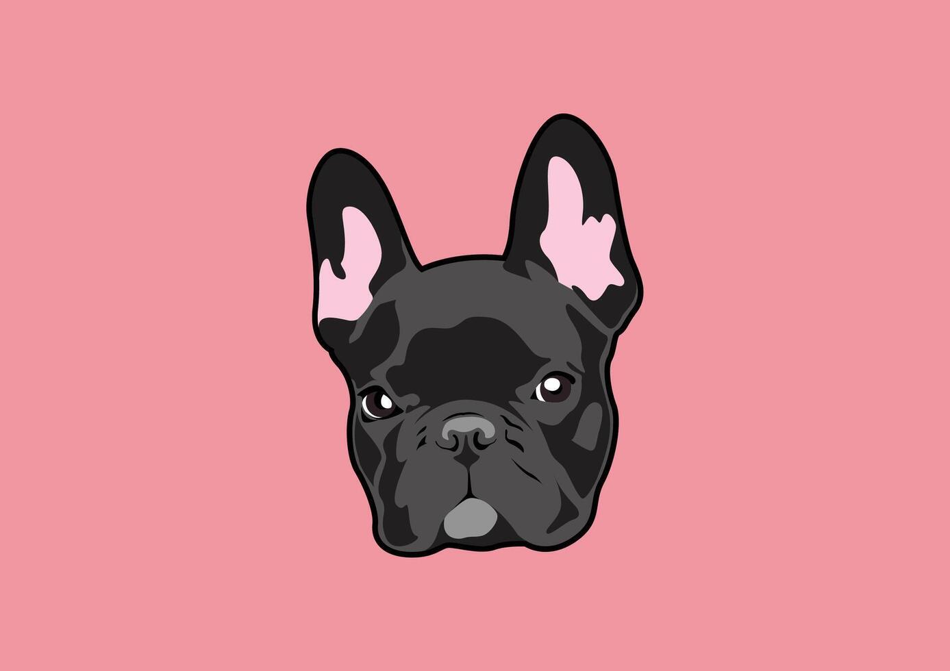 bonito Preto francês buldogue logotipo vetor