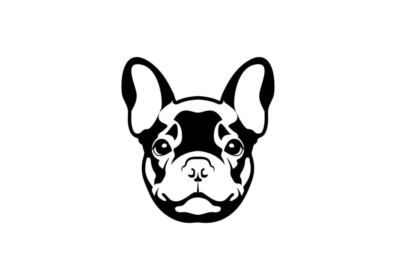 fofa francês buldogue dentro Preto e branco logotipo símbolo vetor