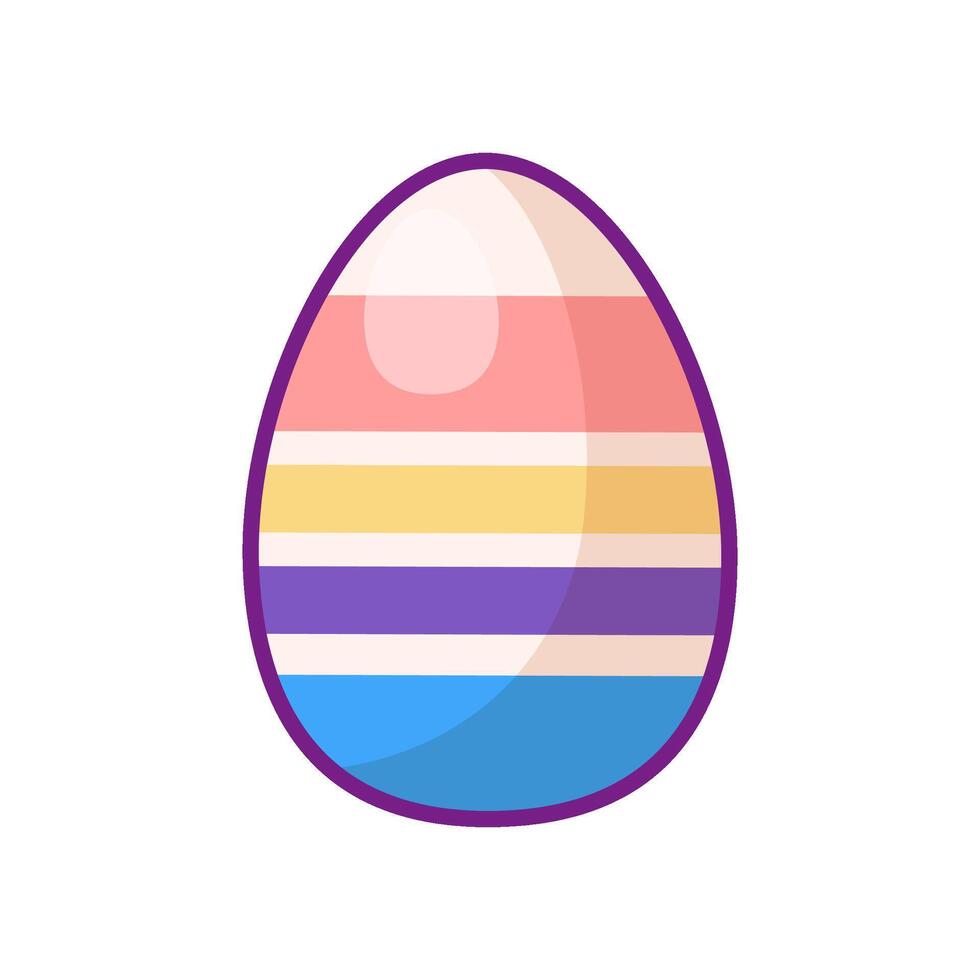 festivo Páscoa ovo multi colori listrado ornamentado vetor