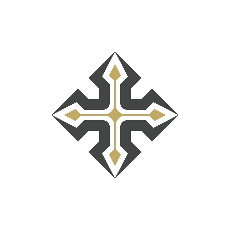 elegante Cruz lança Estrela logotipo vetor