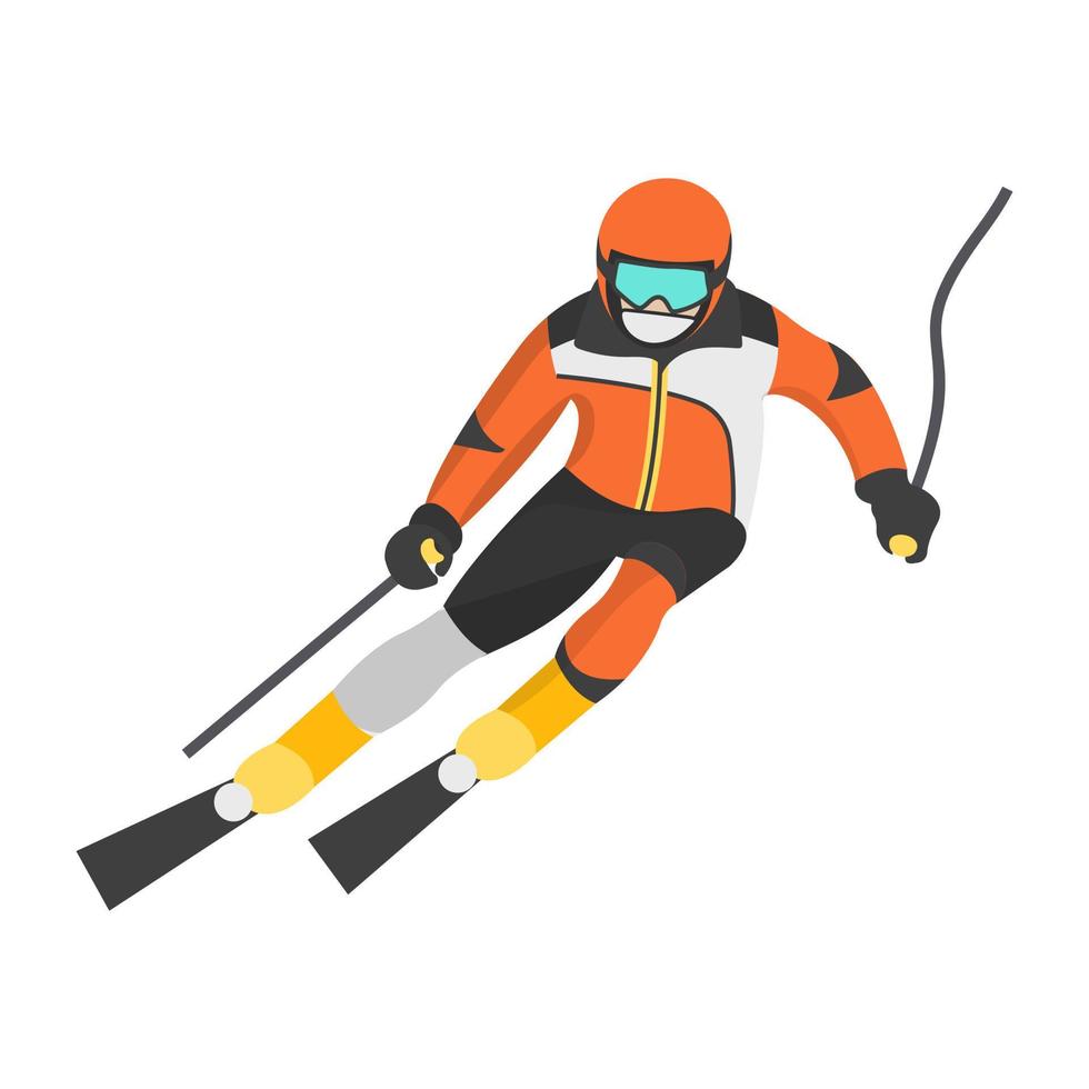 conceitos de esqui alpino vetor