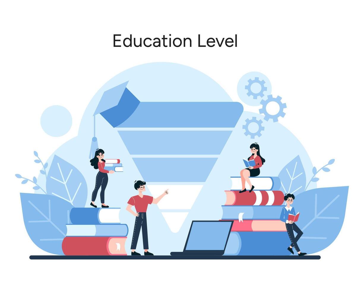 ilustração retrata a significado do acadêmico qualificações dentro mercado alvejando com uma erudito configuração vetor