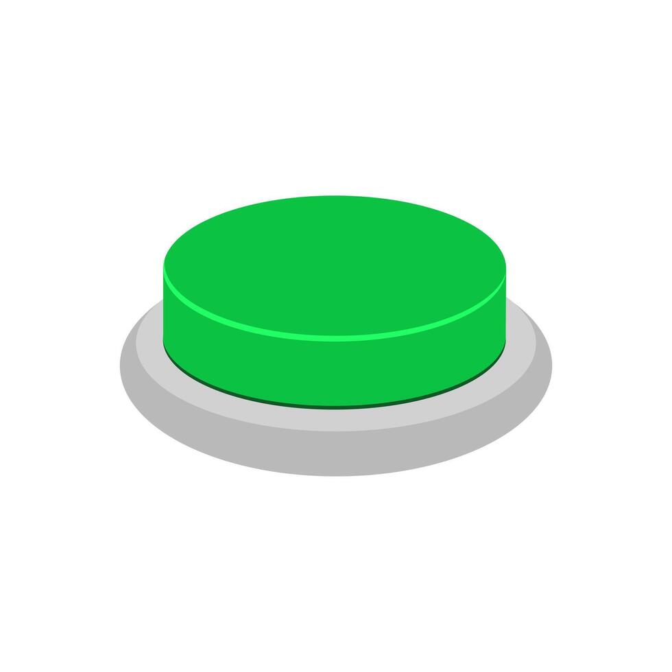 verde botão. isolado em uma branco fundo. vetor