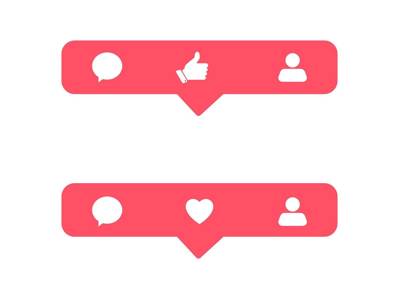 notificação gostar ícone. seguidor e Comente ícone. social rede aplicativo logotipo vetor