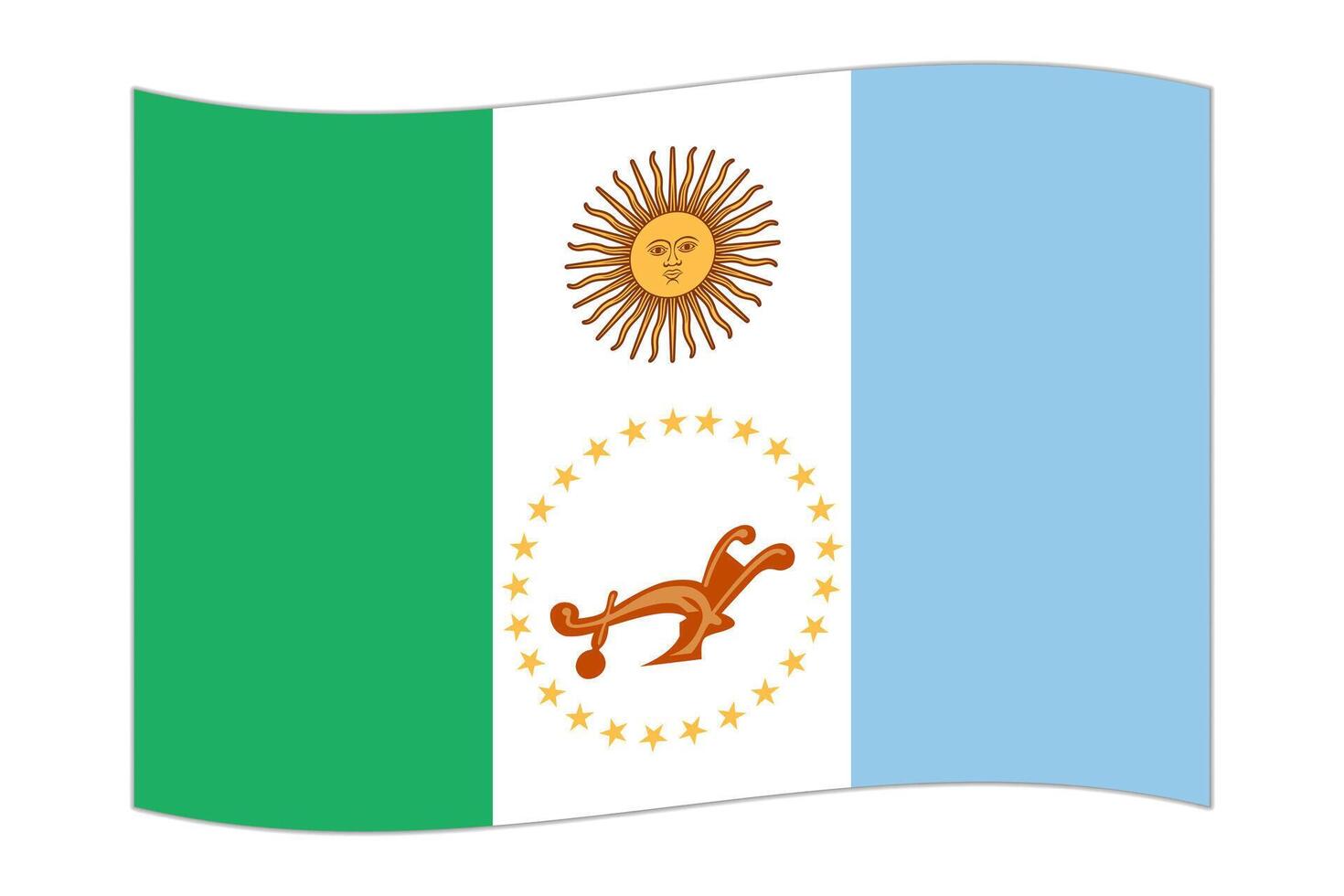 acenando bandeira do chaco, administrativo divisão do Argentina. vetor ilustração.