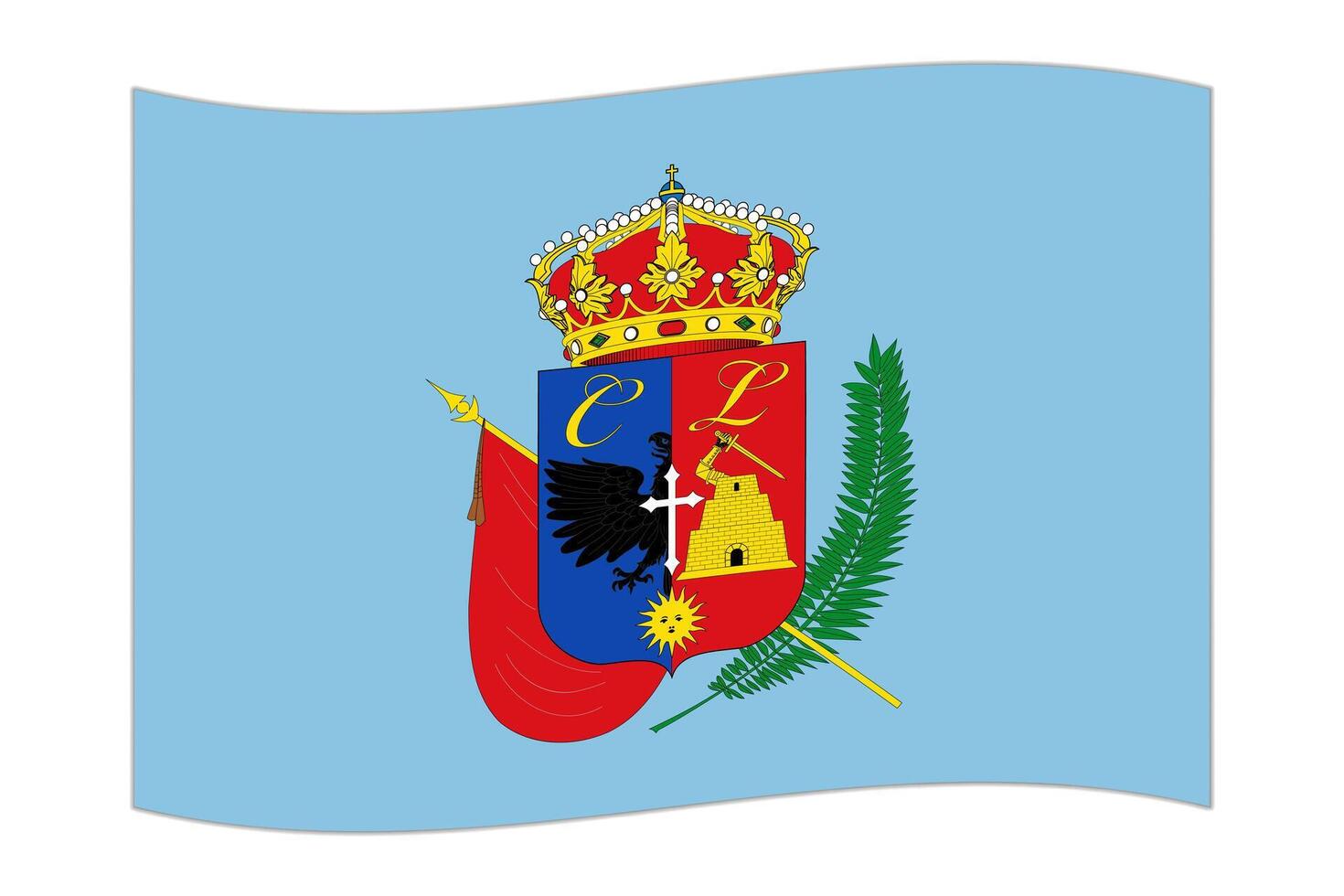 acenando bandeira do departamento do Cajamarca, administrativo divisão do Peru. vetor ilustração.