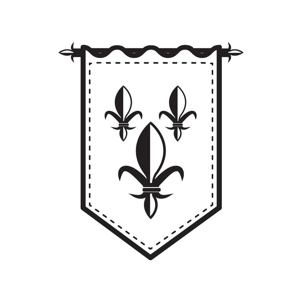 ícone de bandeira medieval vetor