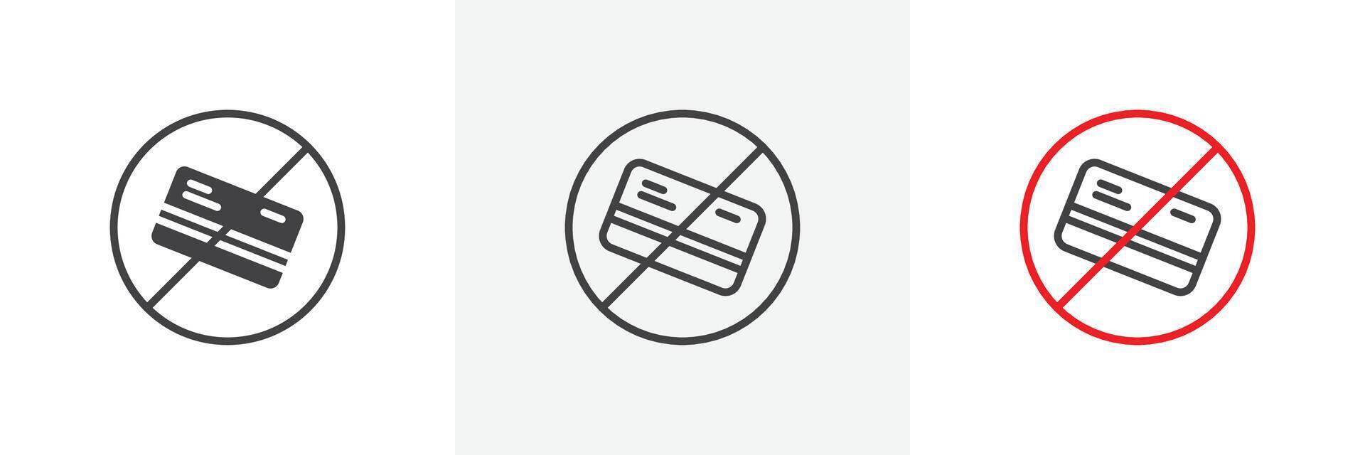 crédito cartão com proibição placa vetor