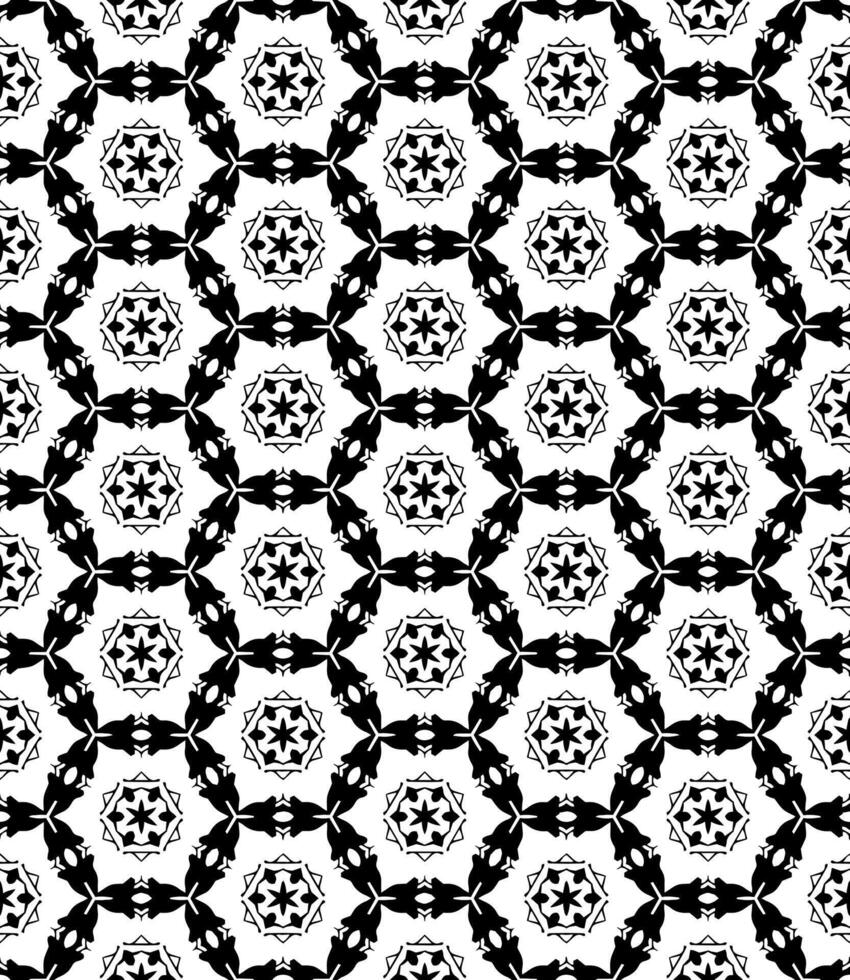 padrão abstrato sem emenda preto e branco. fundo e pano de fundo. design ornamental em tons de cinza. vetor