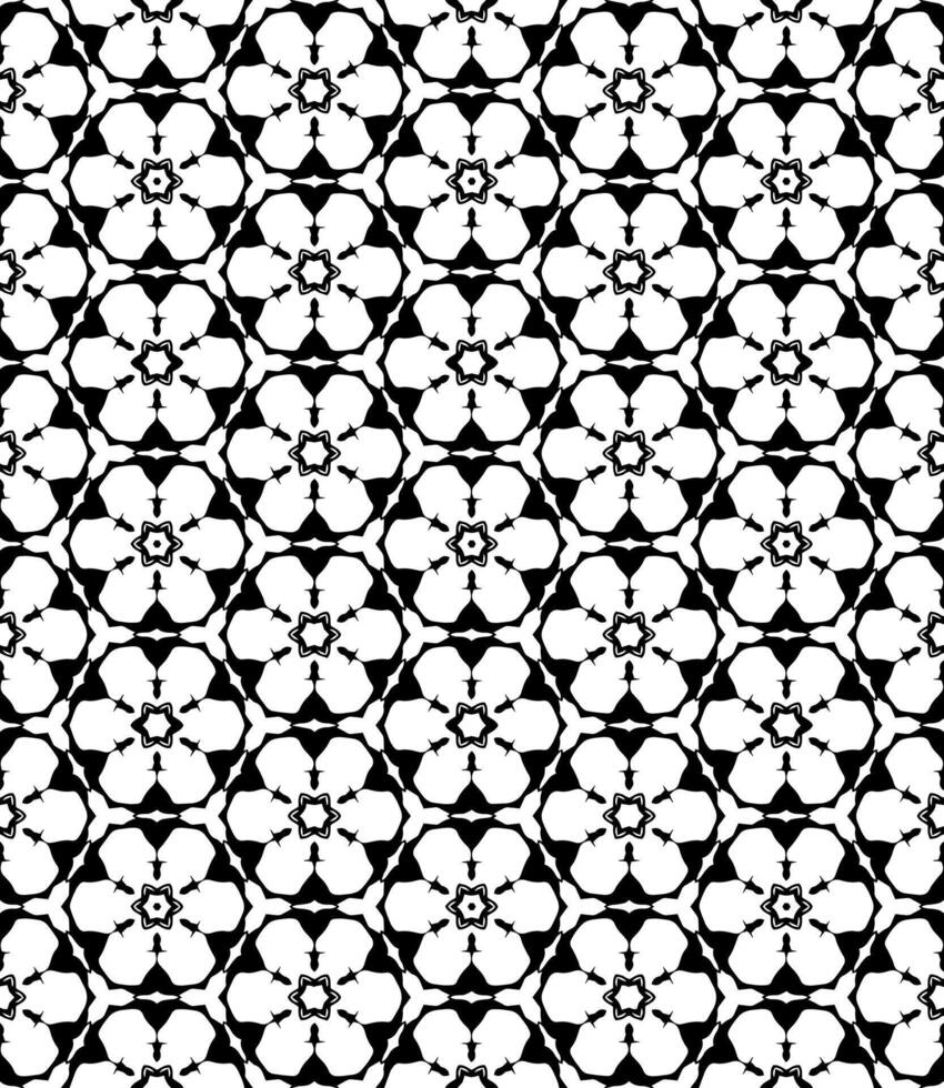 padrão abstrato sem emenda preto e branco. fundo e pano de fundo. design ornamental em tons de cinza. vetor