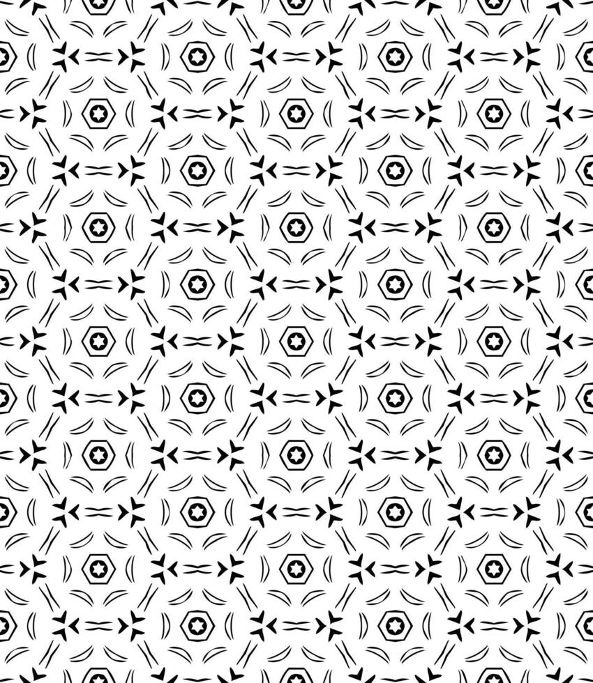 padrão abstrato sem emenda preto e branco. fundo e pano de fundo. design ornamental em tons de cinza. vetor