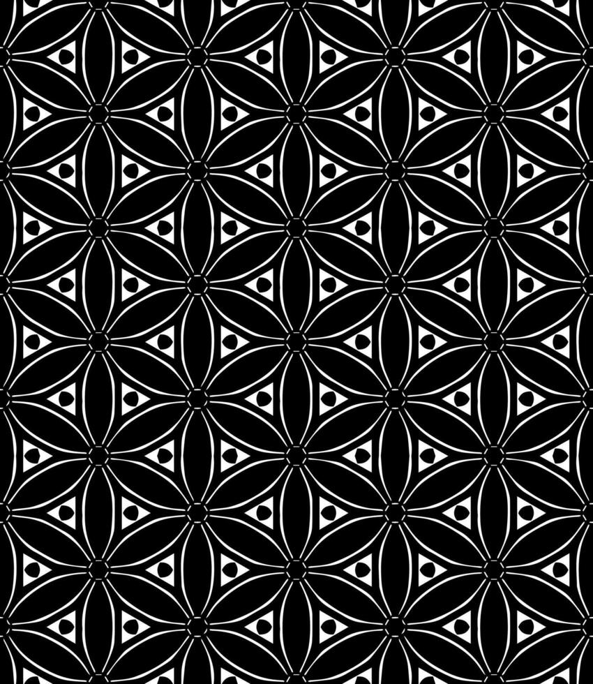 padrão abstrato sem emenda preto e branco. fundo e pano de fundo. design ornamental em tons de cinza. vetor