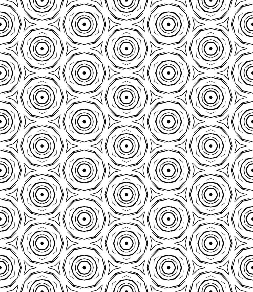 padrão abstrato sem emenda preto e branco. fundo e pano de fundo. design ornamental em tons de cinza. vetor