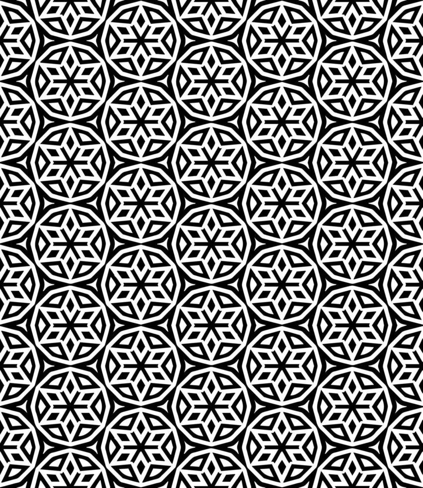 padrão abstrato sem emenda preto e branco. fundo e pano de fundo. design ornamental em tons de cinza. vetor