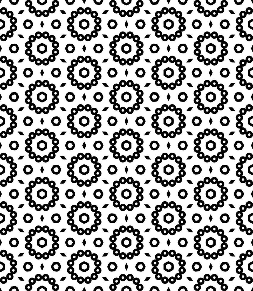 padrão abstrato sem emenda preto e branco. fundo e pano de fundo. design ornamental em tons de cinza. vetor