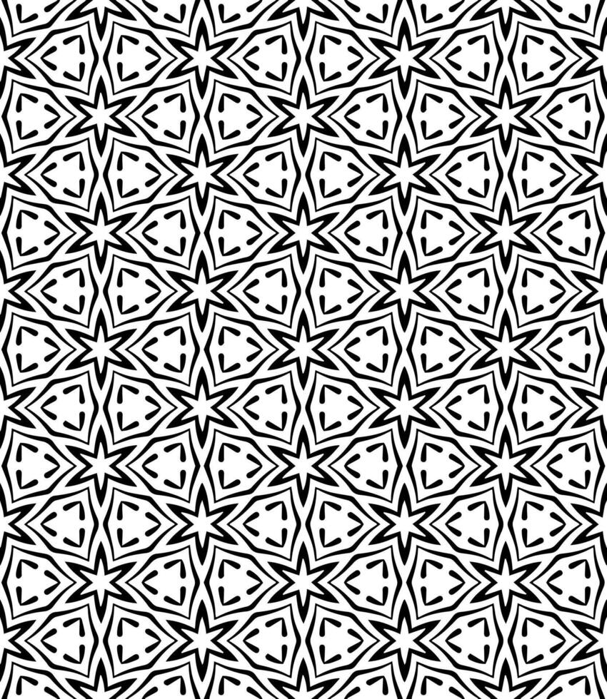 padrão abstrato sem emenda preto e branco. fundo e pano de fundo. design ornamental em tons de cinza. vetor