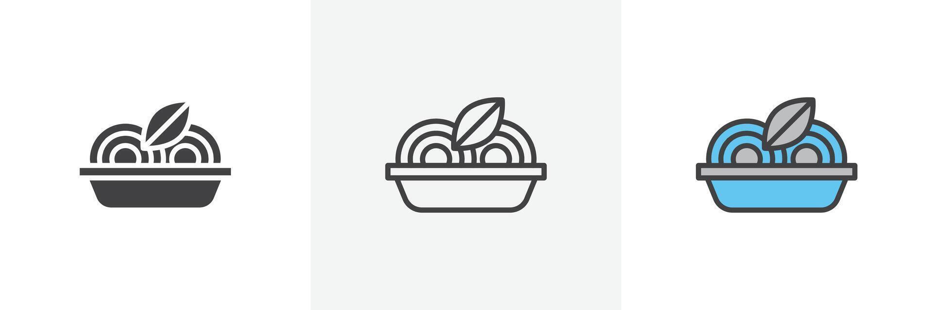 ícone de macarrão espaguete vetor