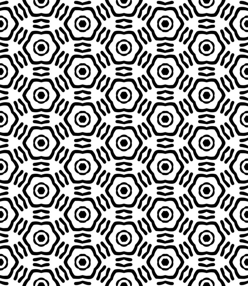 padrão abstrato sem emenda preto e branco. fundo e pano de fundo. design ornamental em tons de cinza. vetor