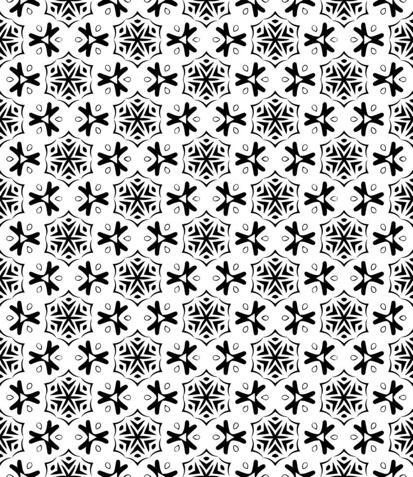 padrão abstrato sem emenda preto e branco. fundo e pano de fundo. design ornamental em tons de cinza. vetor