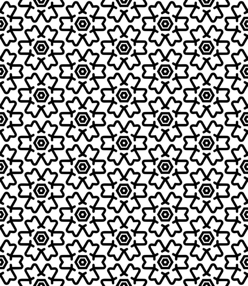 padrão abstrato sem emenda preto e branco. fundo e pano de fundo. design ornamental em tons de cinza. vetor