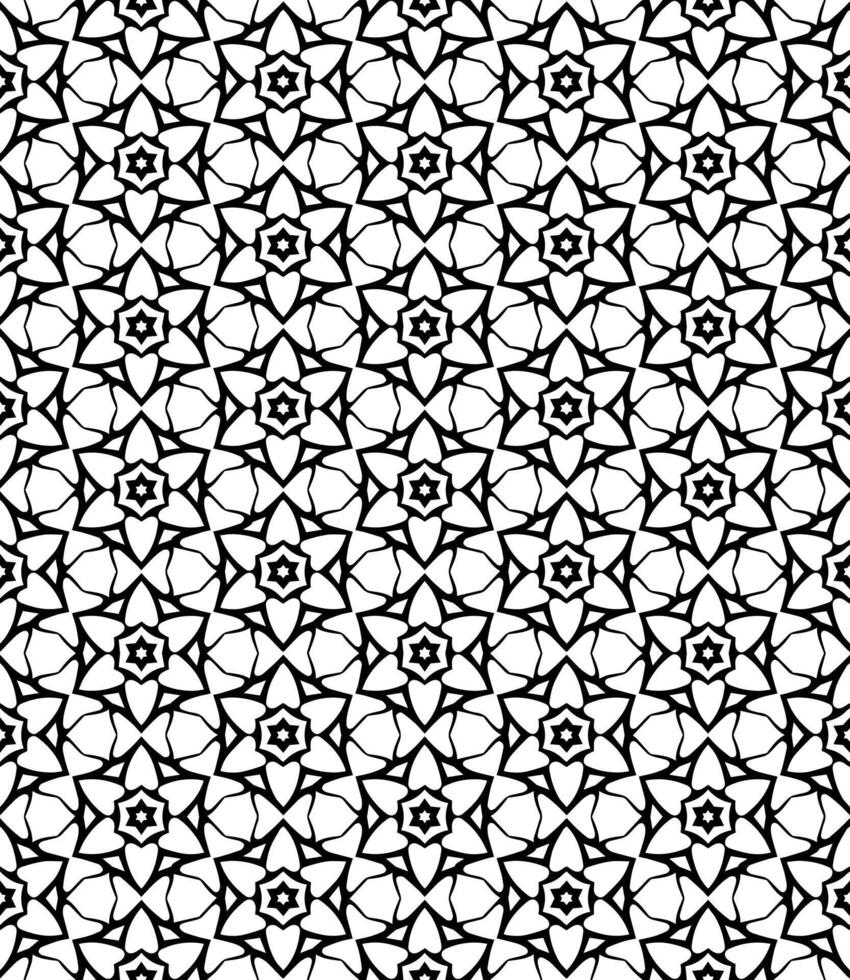 padrão abstrato sem emenda preto e branco. fundo e pano de fundo. design ornamental em tons de cinza. vetor