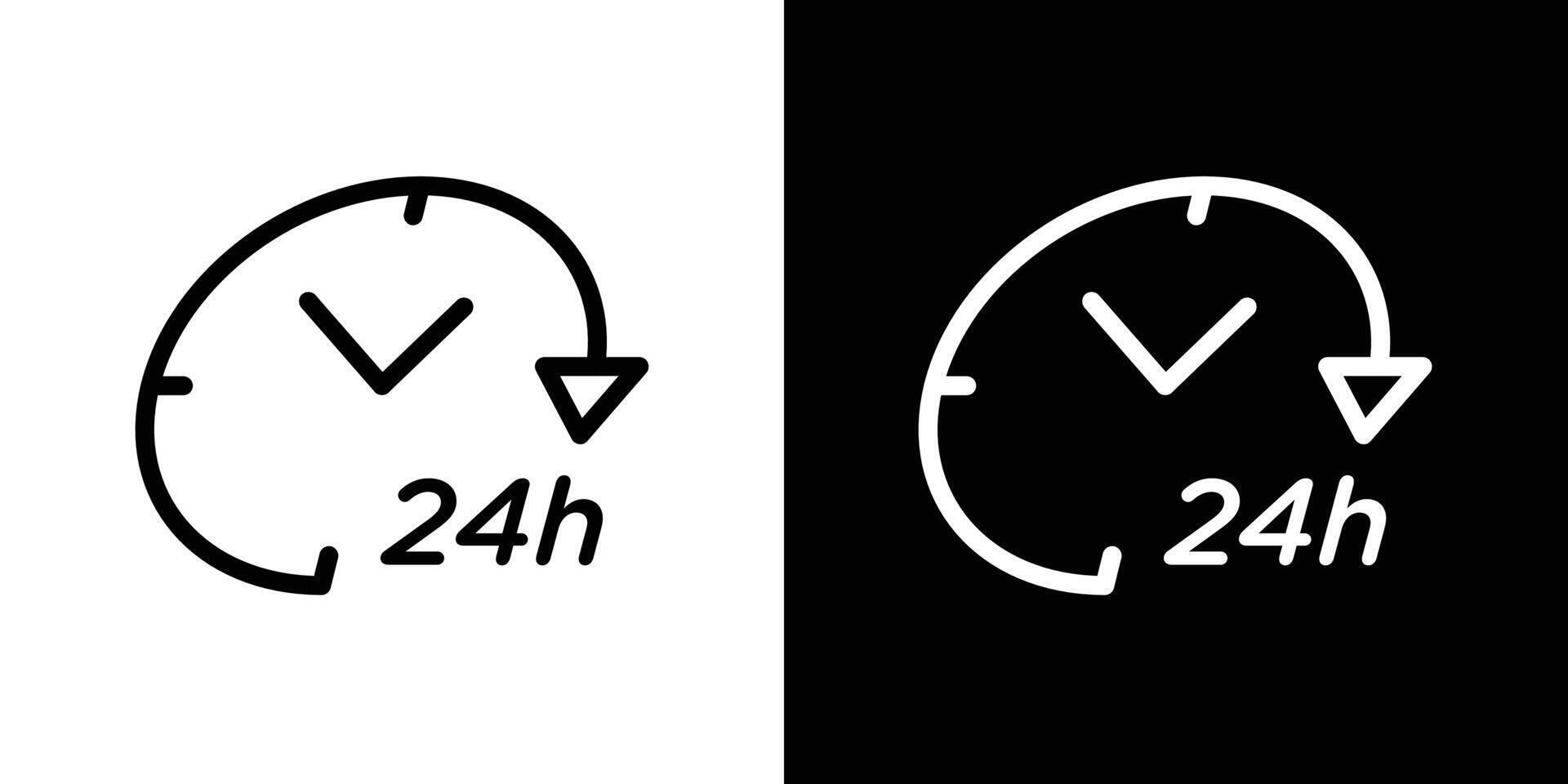 ícone de vinte e quatro horas vetor