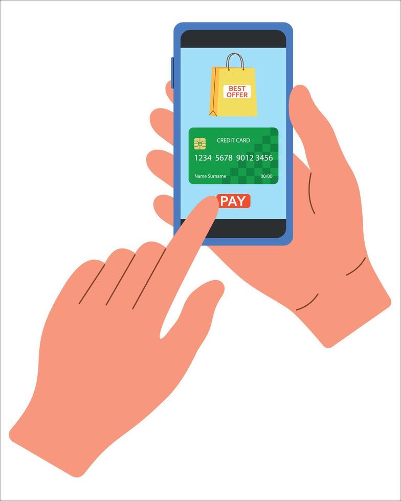 vetor conectados Forma de pagamento do bens de banco cartão dentro telefone melhor oferta