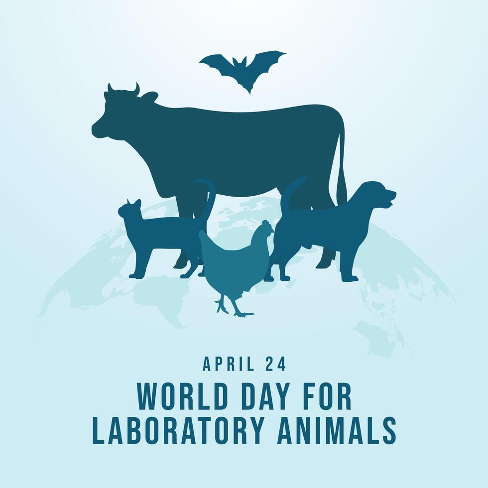 mundo dia para laboratório animais Projeto modelo Boa para celebração uso. animais silhueta vetor. vetor eps 10. flar Projeto.