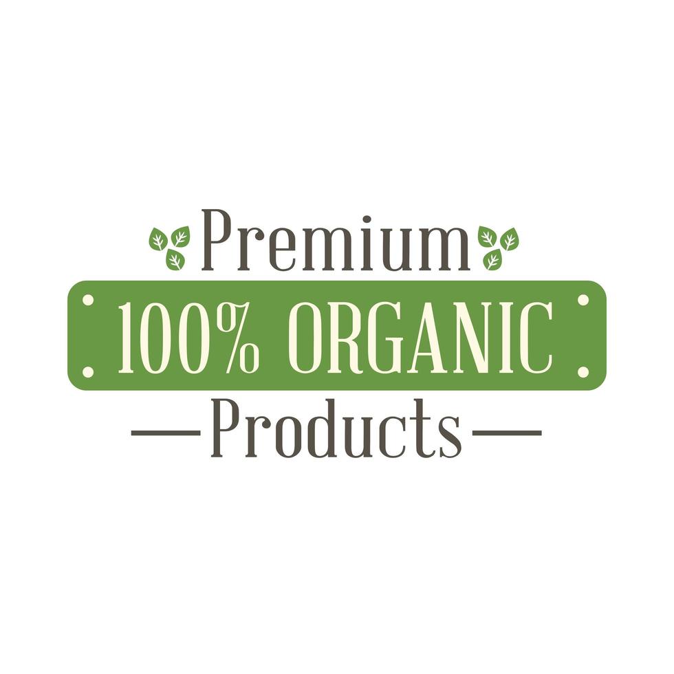 100 produtos orgânicos premium vetor